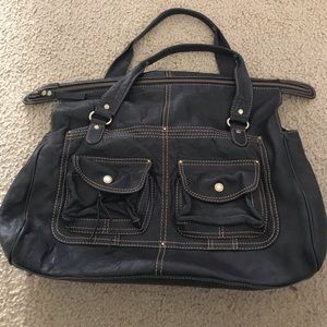Leather satchel bag